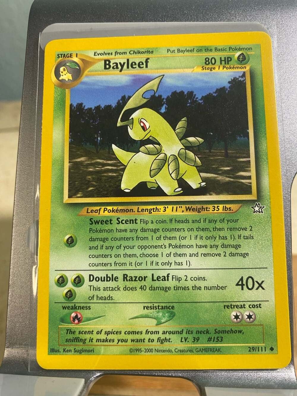 Pokemon Card Bayleef 29/111 Neo Genesis Uncommon